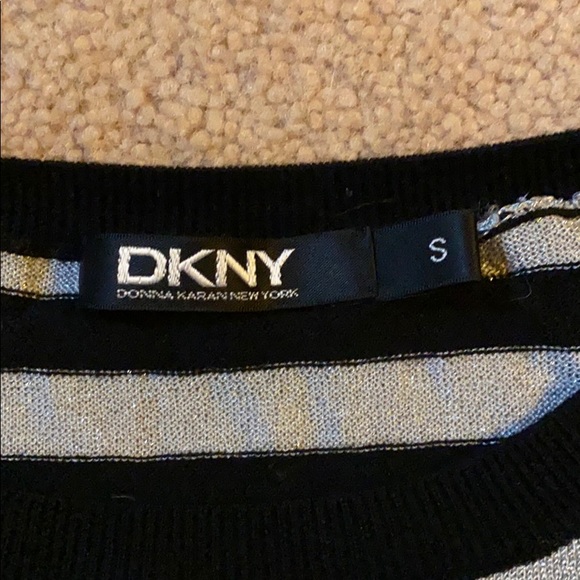 Black and silver striped DKNY sweater - Picture 2 of 2